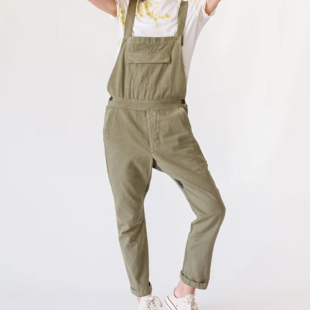 "SEEKER" Organic Cotton olive green overall / Size 28